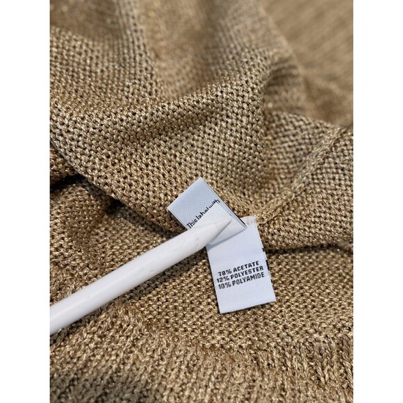 Diane Von Furstenberg Women Sweater Gold Acetate V Neck Pullover Jumper M Medium - Picture 10 of 11